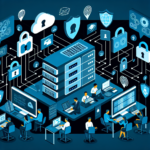 Alt text: "Imagem ilustrativa de um profissional de cibersegurança analisando gráficos de segurança da rede, simbolizando as estratégias essenciais para proteger contra hackers."